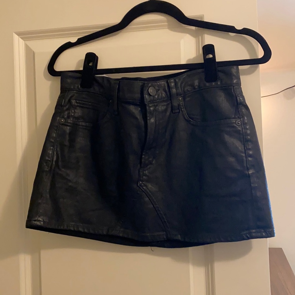 Agolde Black leather skirt size 27